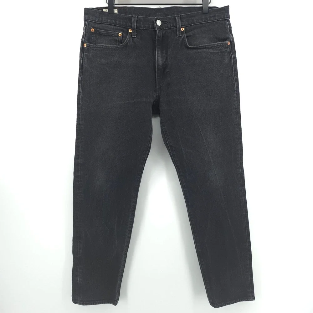 Levis Mens Jeans Lot Hi-Ball Taper 34x27.5 Black Big E Letter Logo